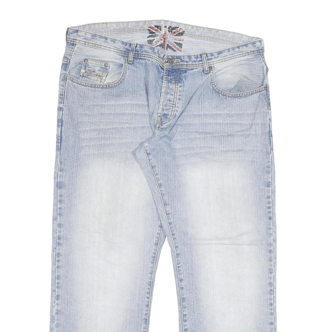 SMITH AND JONES Mens Light Blue Denim Jeans W40 L32 Regular Straight Cotton