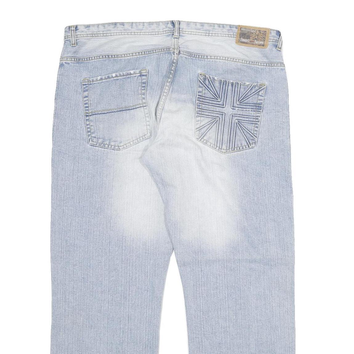 SMITH AND JONES Mens Light Blue Denim Jeans W40 L32 Regular Straight Cotton