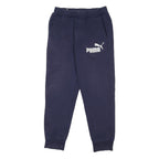 PUMA Mens Joggers Navy Blue S W28 L28 Cotton Blend Regular Tapered Fit