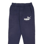 PUMA Mens Joggers Navy Blue S W28 L28 Cotton Blend Regular Tapered Fit