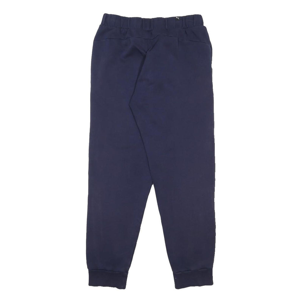 PUMA Mens Joggers Navy Blue S W28 L28 Cotton Blend Regular Tapered Fit