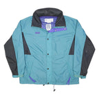 COLUMBIA Mens Blue & Black Outdoor Jacket M Polyester Blend Plain Zip