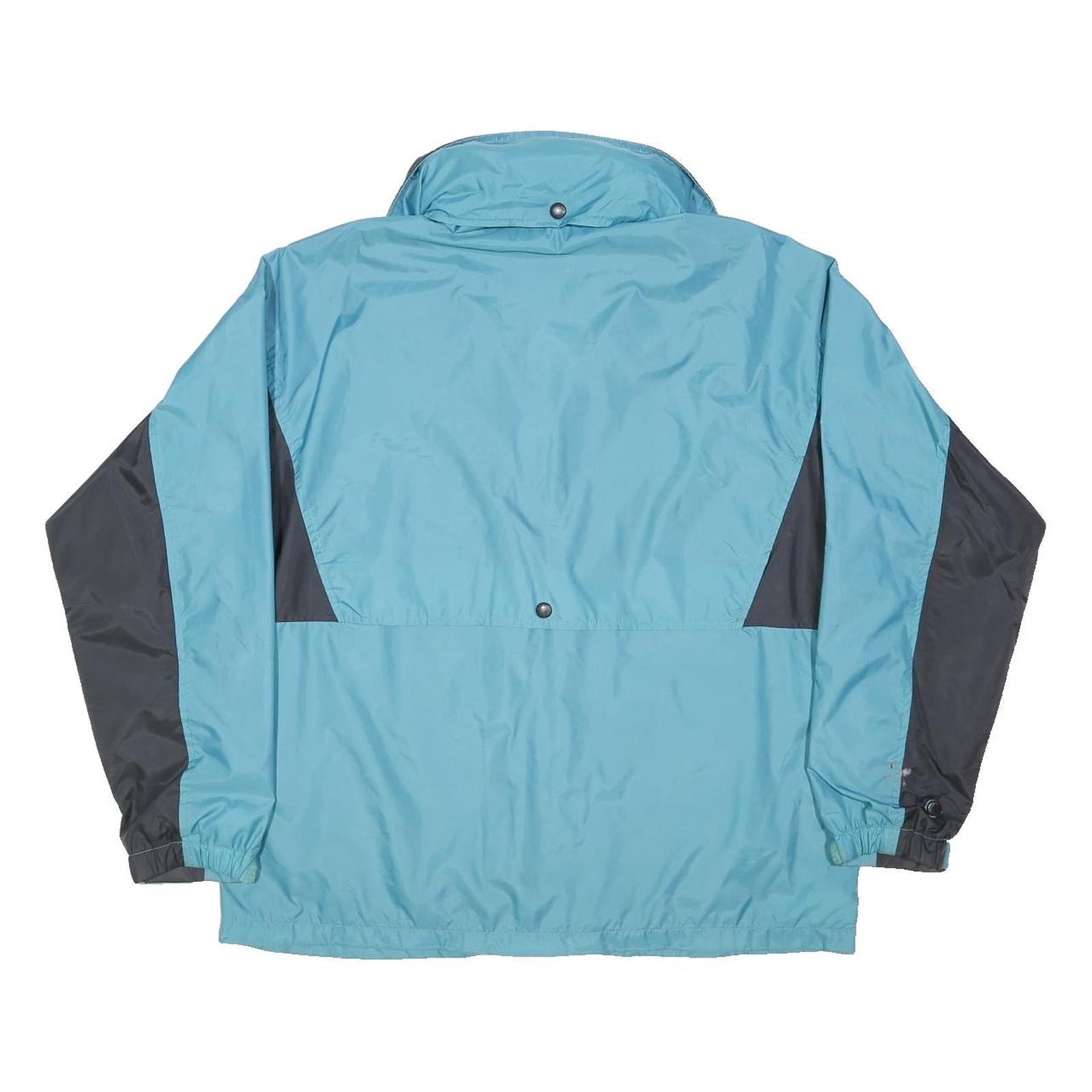 COLUMBIA Mens Blue & Black Outdoor Jacket M Polyester Blend Plain Zip