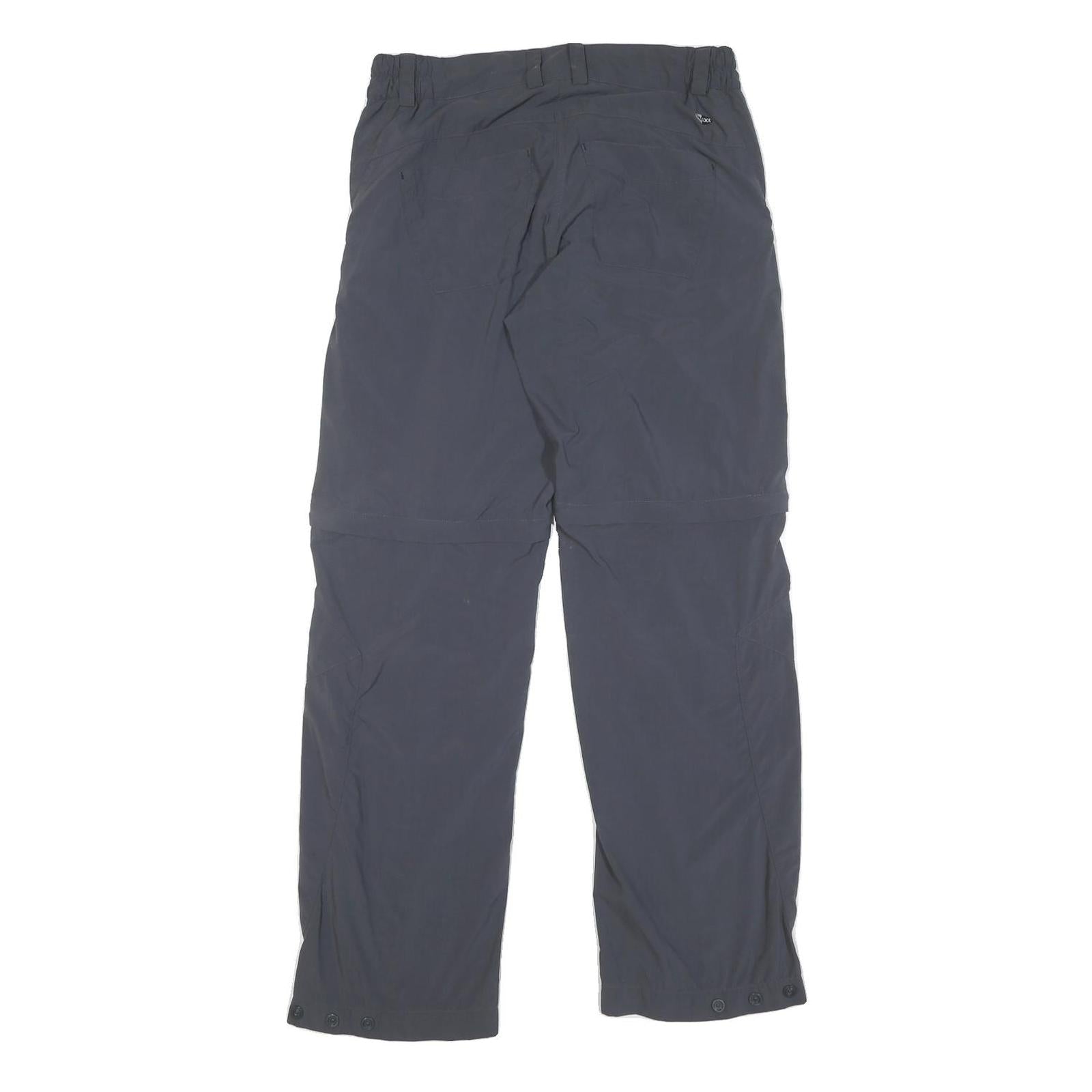 ADIDAS Mens Polyester Blend Grey Regular Straight Trousers W30 L31 Comfortable