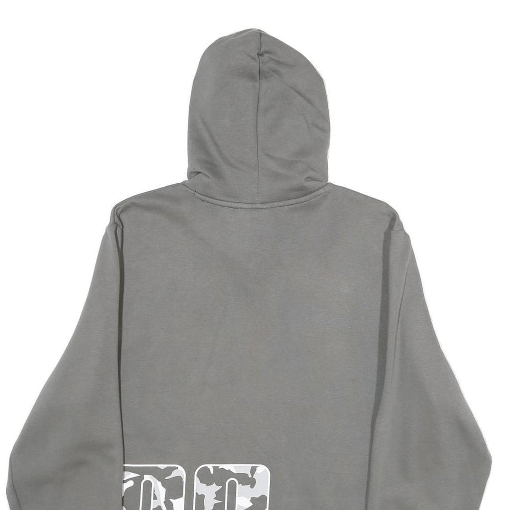 PUMA Mens Grey Hoodie L Cotton Blend Logo Print Pullover Sweatshirt