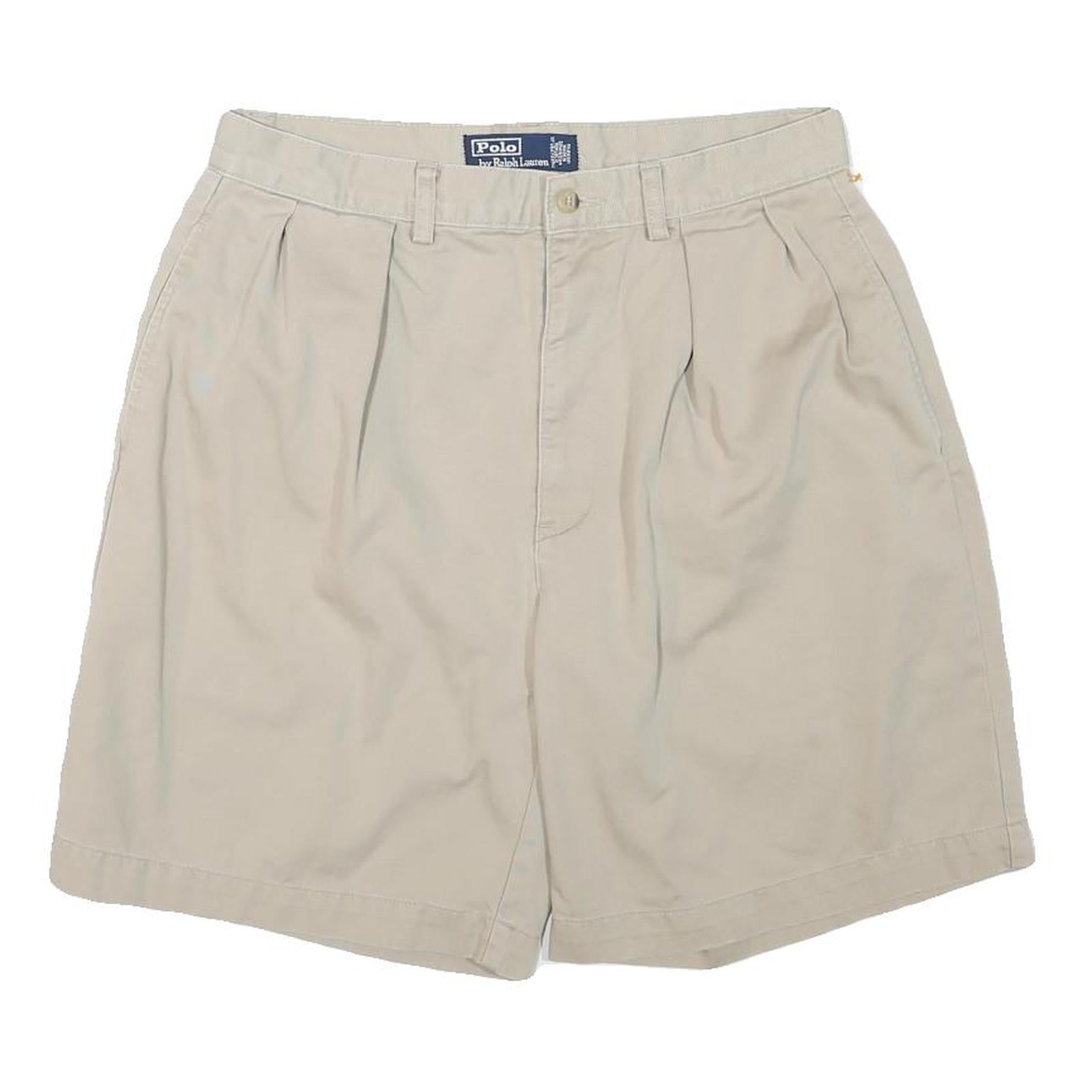 POLO RALPH LAUREN Womens Shorts Beige Casual Plain L W30 Cotton Blend