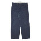 DICKIES Mens Cotton Blend Navy Regular Fit Straight Leg Trousers W35 L30