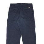 DICKIES Mens Cotton Blend Navy Regular Fit Straight Leg Trousers W35 L30