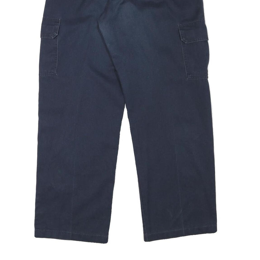 DICKIES Mens Cotton Blend Navy Regular Fit Straight Leg Trousers W35 L30
