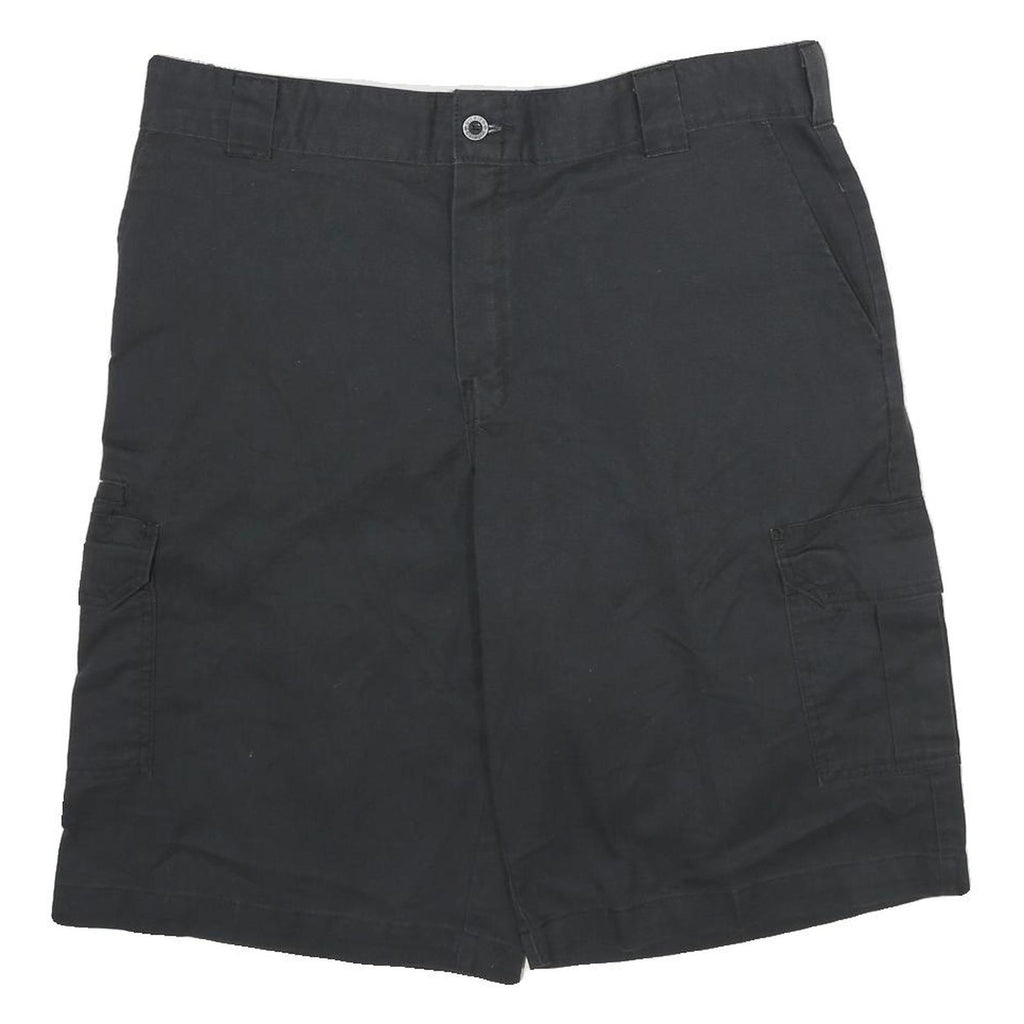 DICKIES Mens Black Cargo Shorts XL W38 Polyester Blend Workwear Casual