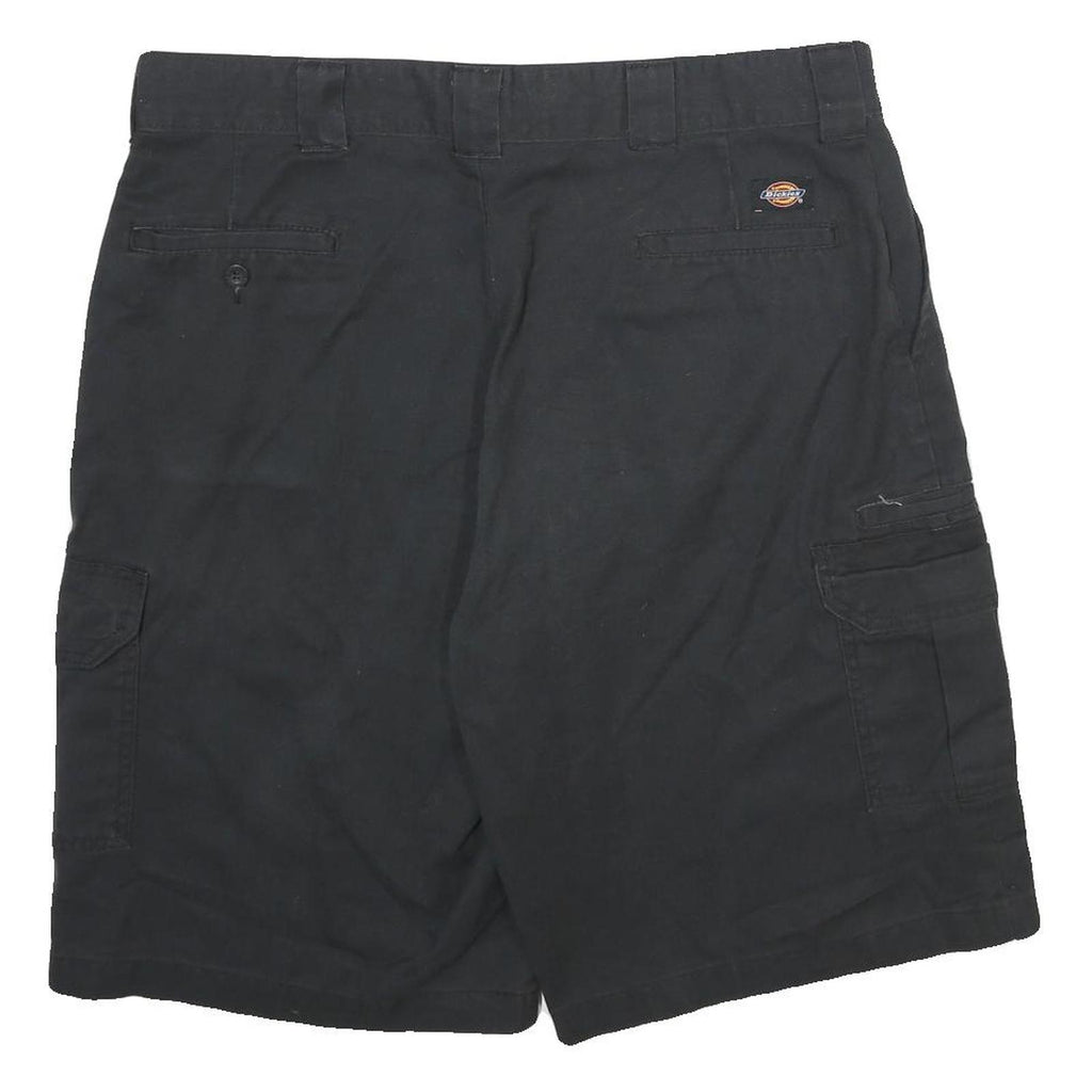 DICKIES Mens Black Cargo Shorts XL W38 Polyester Blend Workwear Casual