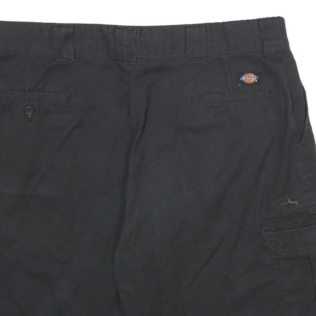 DICKIES Mens Black Cargo Shorts XL W38 Polyester Blend Workwear Casual