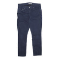 LEVI'S Womens Slim Navy Blue Cotton Blend Trousers W33 L30 Zip Casual Fit