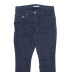 LEVI'S Womens Slim Navy Blue Cotton Blend Trousers W33 L30 Zip Casual Fit