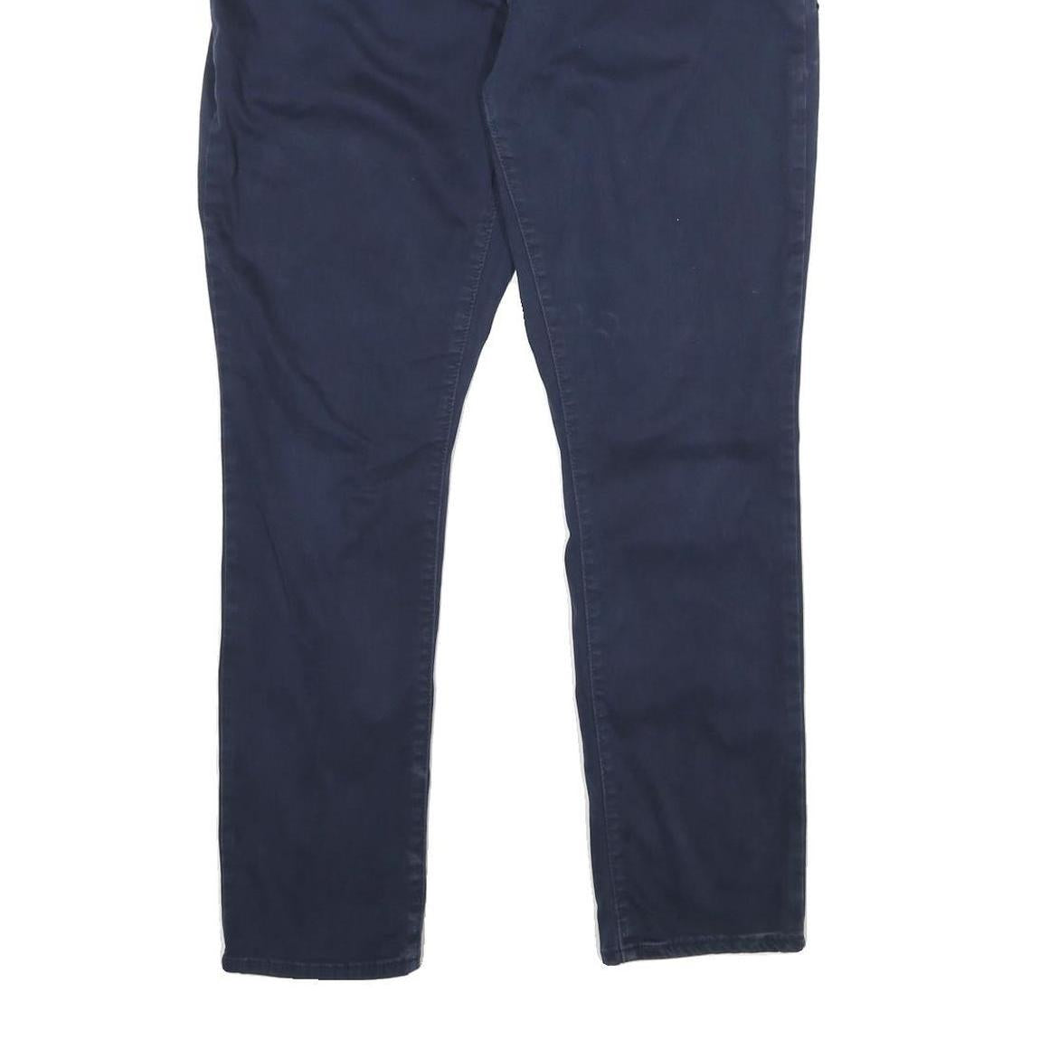 LEVI'S Womens Slim Navy Blue Cotton Blend Trousers W33 L30 Zip Casual Fit