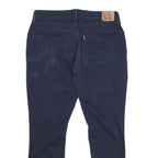 LEVI'S Womens Slim Navy Blue Cotton Blend Trousers W33 L30 Zip Casual Fit