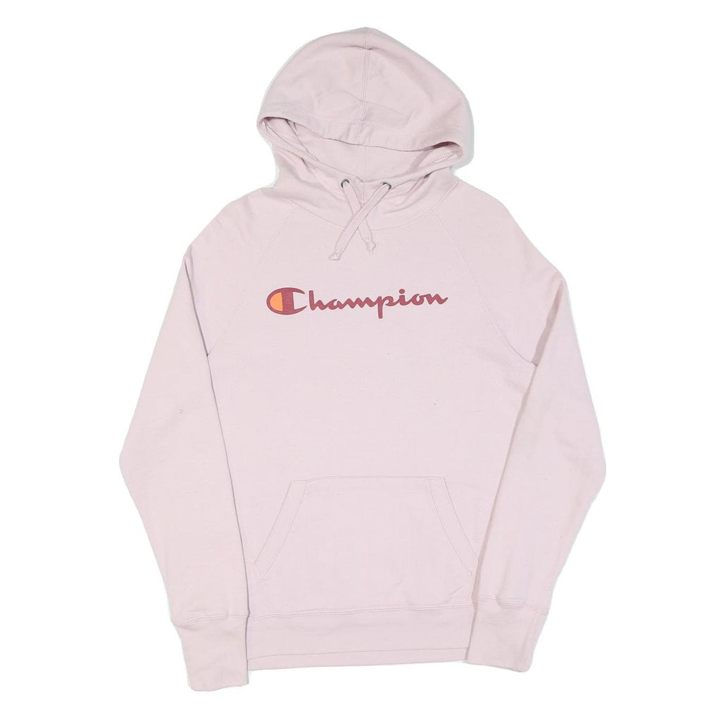 CHAMPION Womens Pink Hoodie S Cotton Pullover Classic Logo Sweatshirt