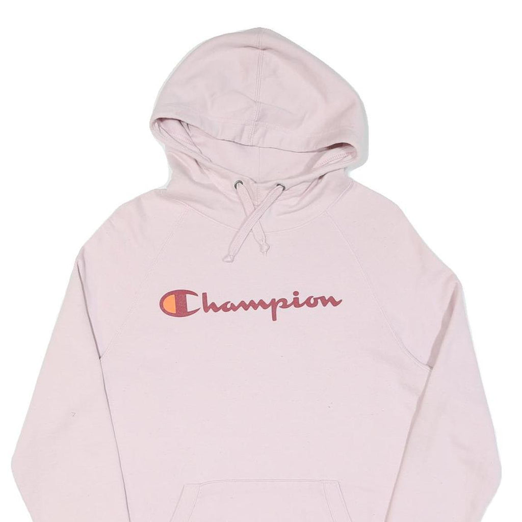 CHAMPION Womens Pink Hoodie S Cotton Pullover Classic Logo Sweatshirt