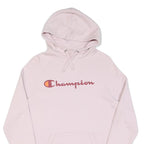 CHAMPION Womens Pink Hoodie S Cotton Pullover Classic Logo Sweatshirt