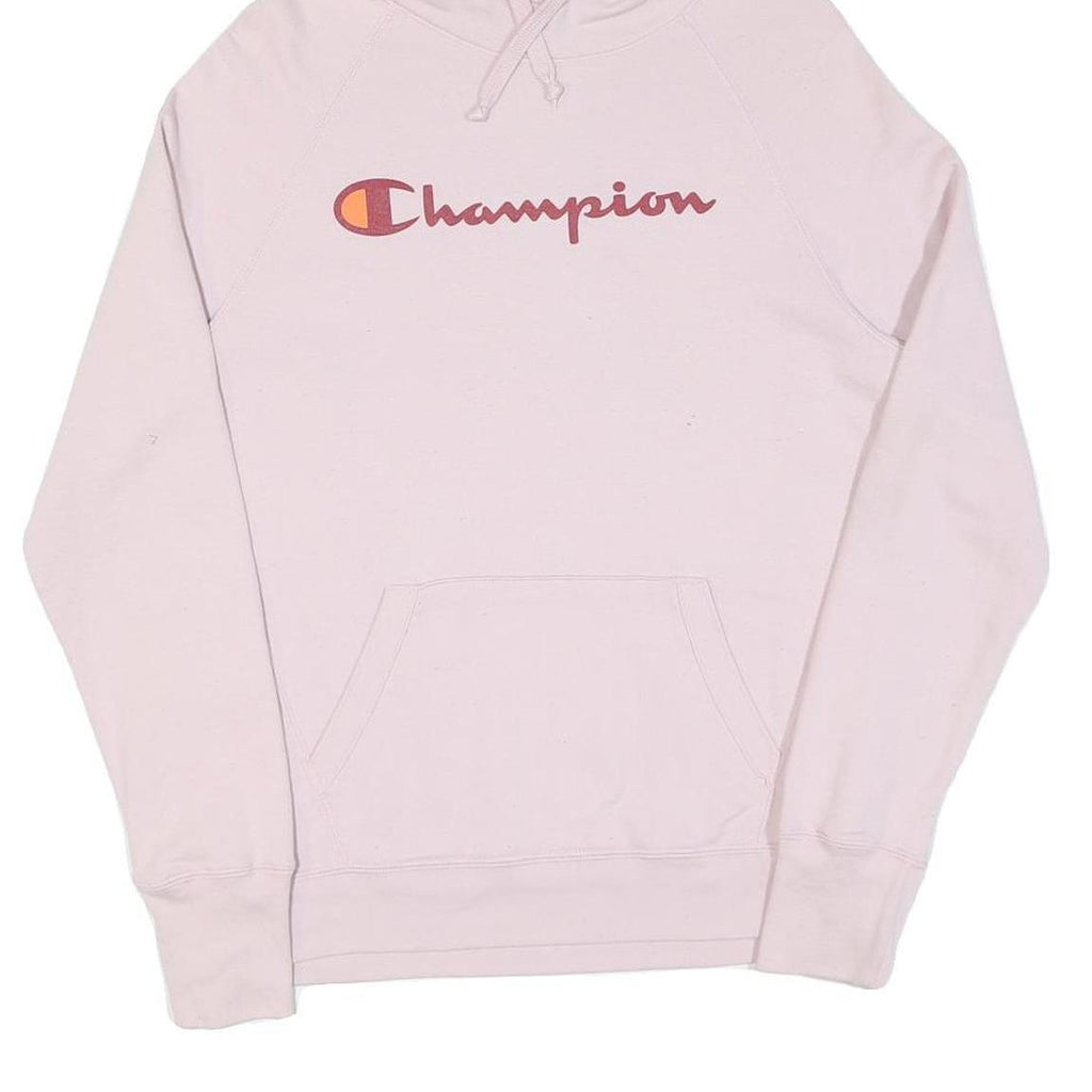 CHAMPION Womens Pink Hoodie S Cotton Pullover Classic Logo Sweatshirt