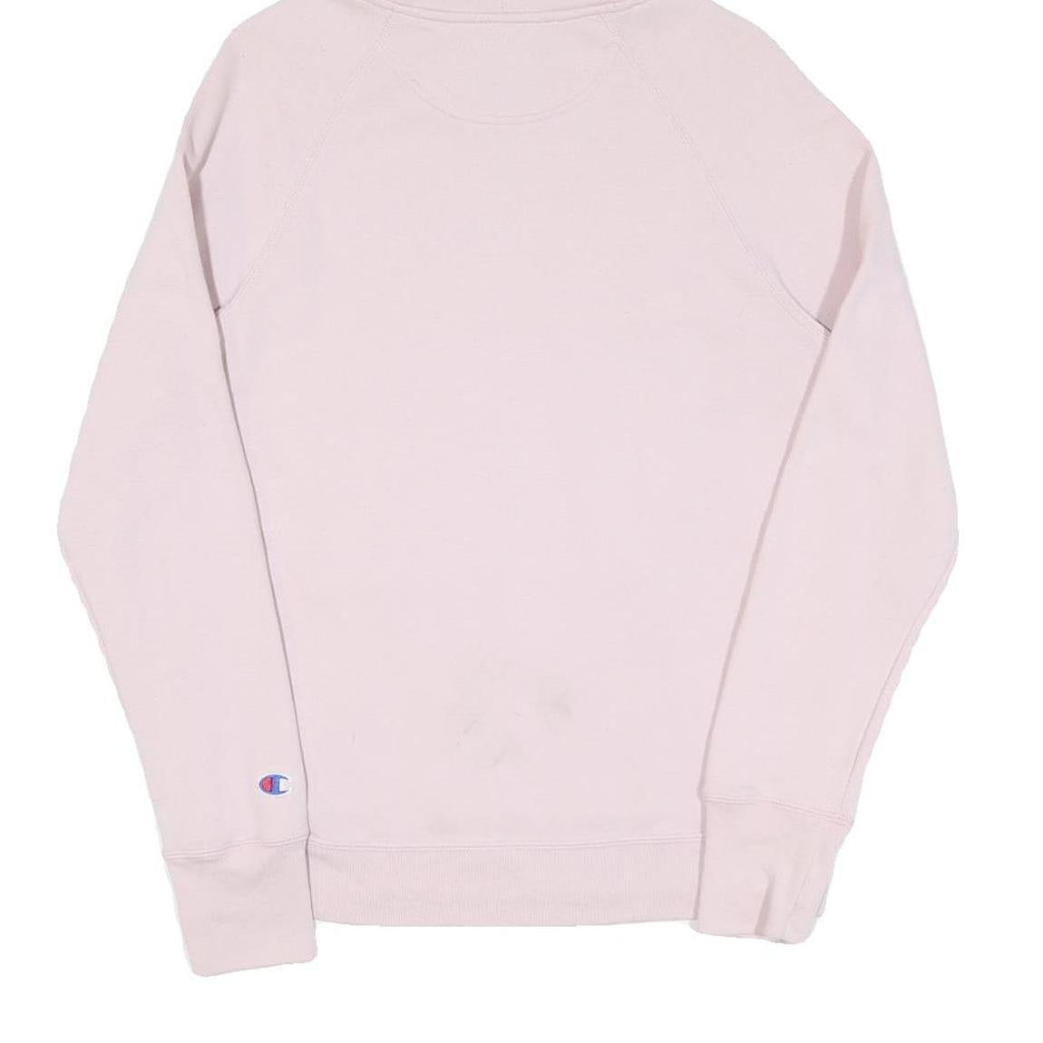 CHAMPION Womens Pink Hoodie S Cotton Pullover Classic Logo Sweatshirt