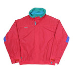 COLUMBIA Mens Red & Blue Outdoor Jacket L Polyester Blend Zip Bugaboo