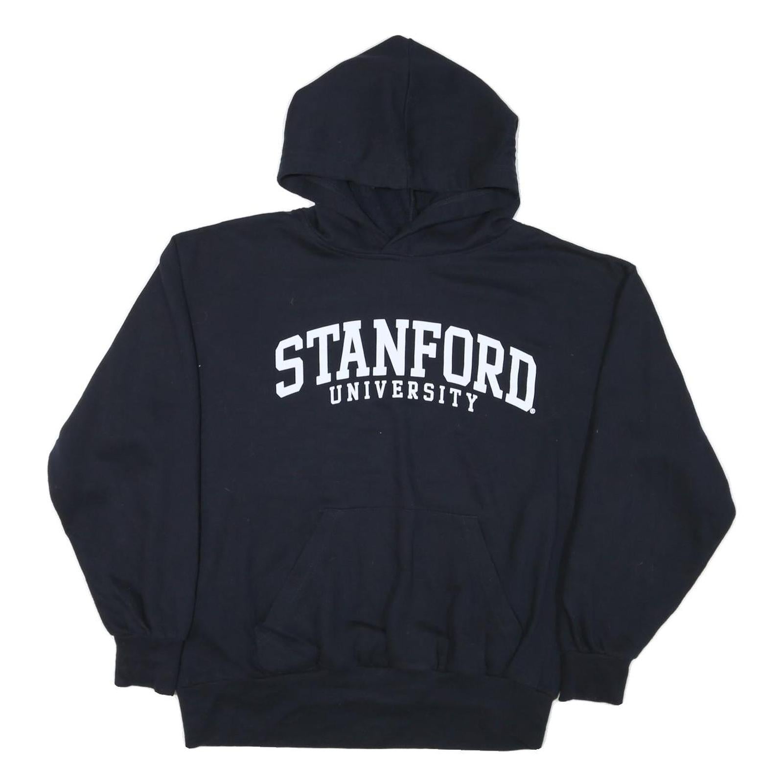 MV SPORT Mens Black Stanford University Pullover Hoodie L Cotton Blend