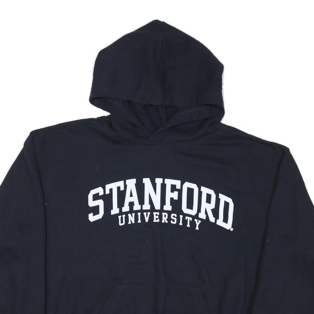 MV SPORT Mens Black Stanford University Pullover Hoodie L Cotton Blend