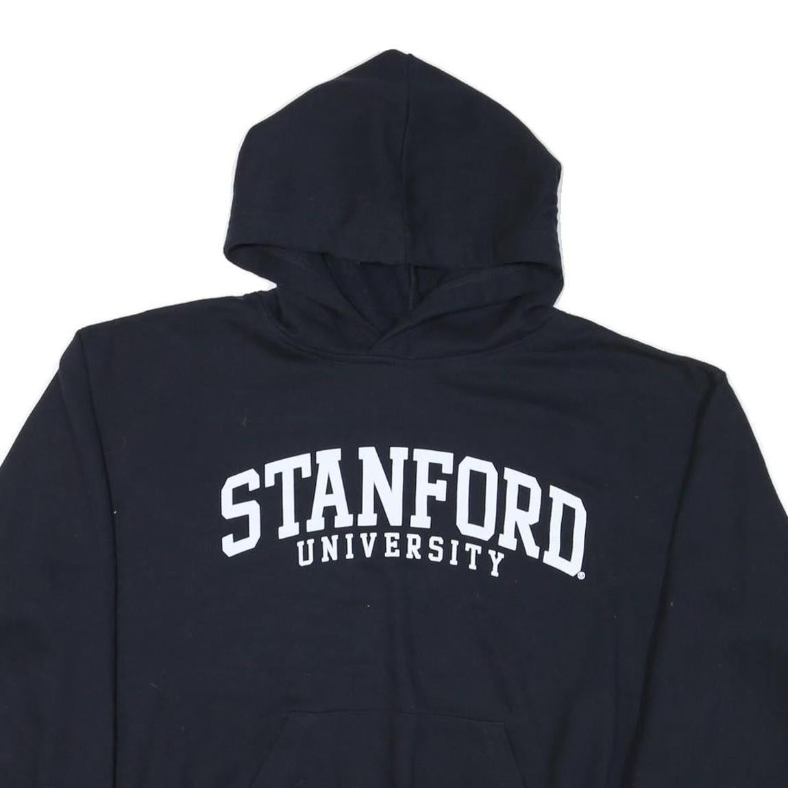 MV SPORT Mens Black Stanford University Pullover Hoodie L Cotton Blend