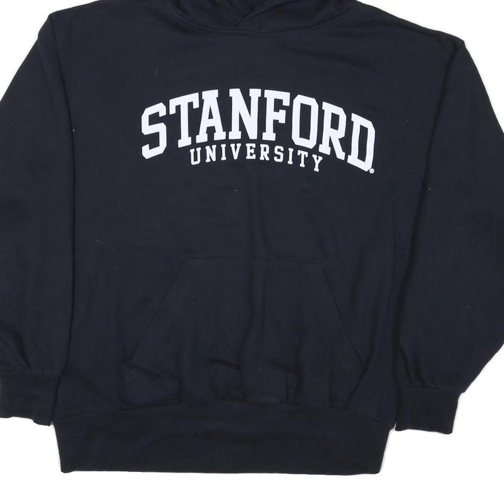 MV SPORT Mens Black Stanford University Pullover Hoodie L Cotton Blend