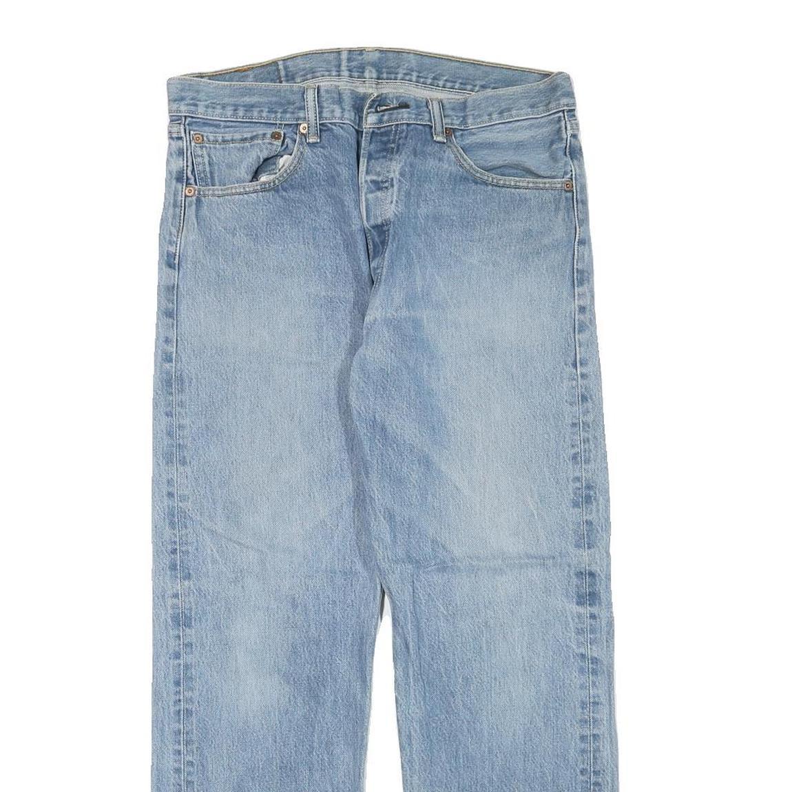 LEVI'S 501 Mens Regular Fit Straight Denim Light Blue Jeans W32 L28 Button