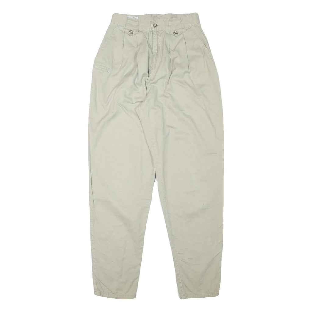 SYCAMORE Womens Cotton Blend Beige Relaxed Tapered Trousers W24 L29 Casual