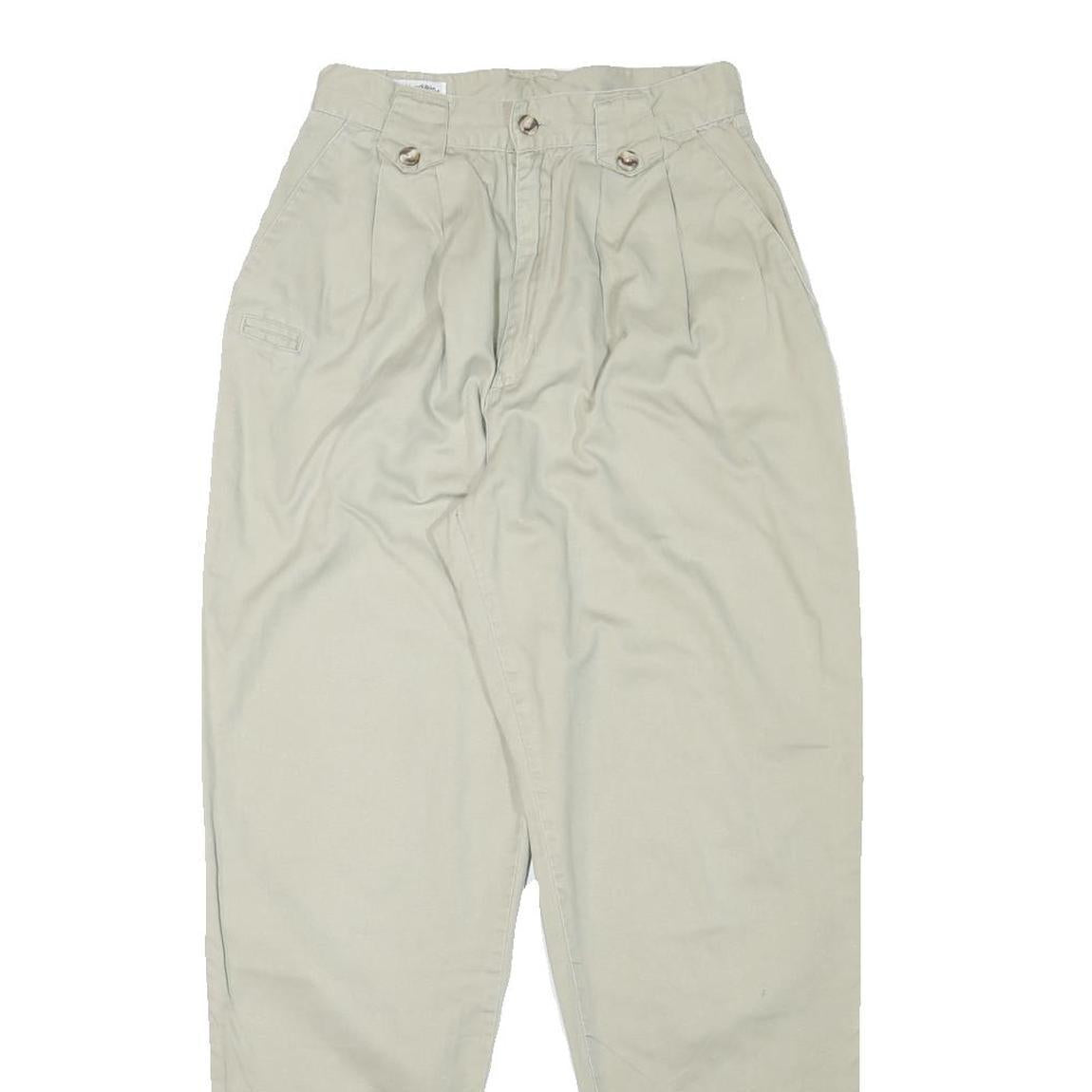 SYCAMORE Womens Cotton Blend Beige Relaxed Tapered Trousers W24 L29 Casual