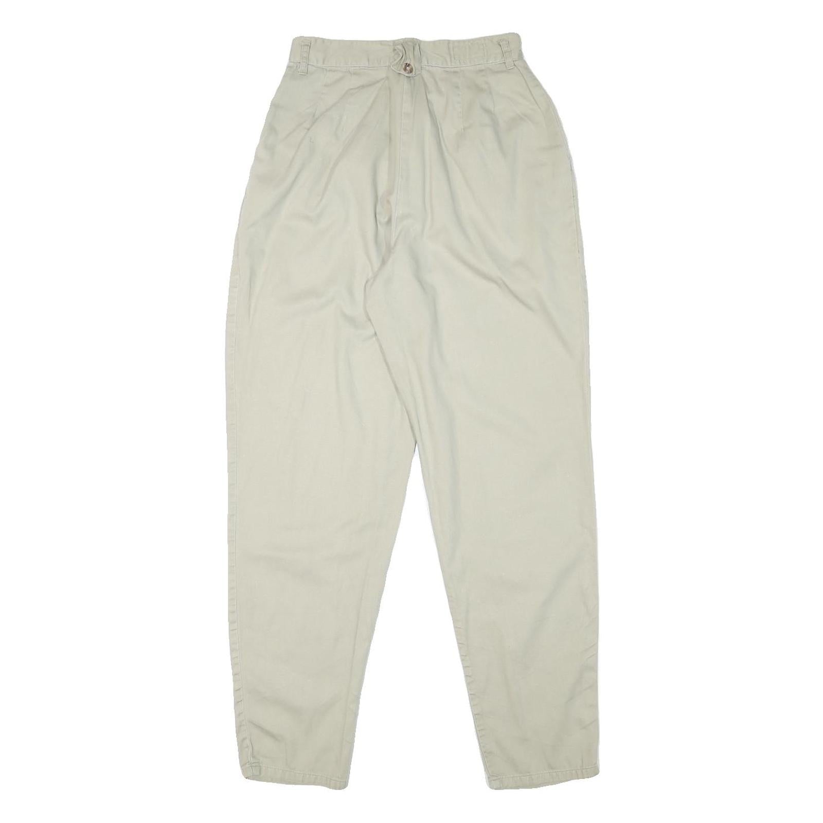 SYCAMORE Womens Cotton Blend Beige Relaxed Tapered Trousers W24 L29 Casual