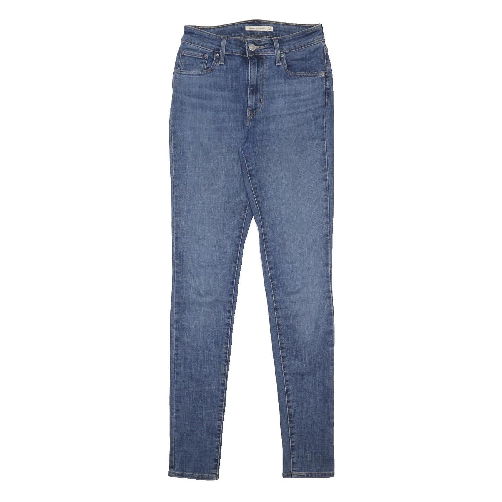 LEVI'S 721 Womens Jeans Blue Slim Skinny Denim Medium W26 L32 Classic Zip Fit