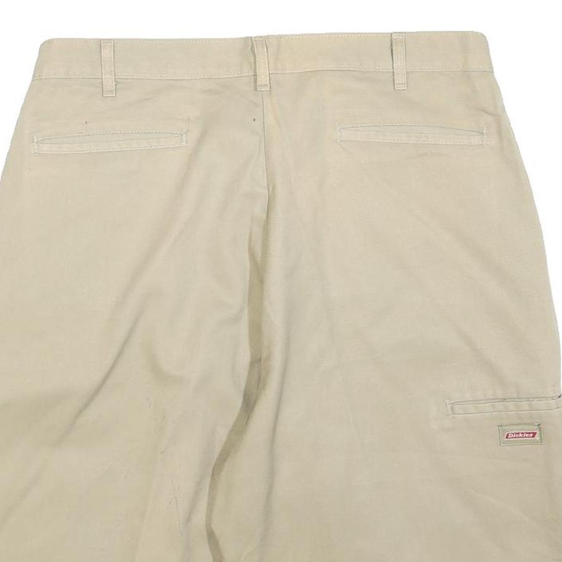 DICKIES Mens Shorts Beige Casual Plain L W36 Workwear Durable Cotton Blend