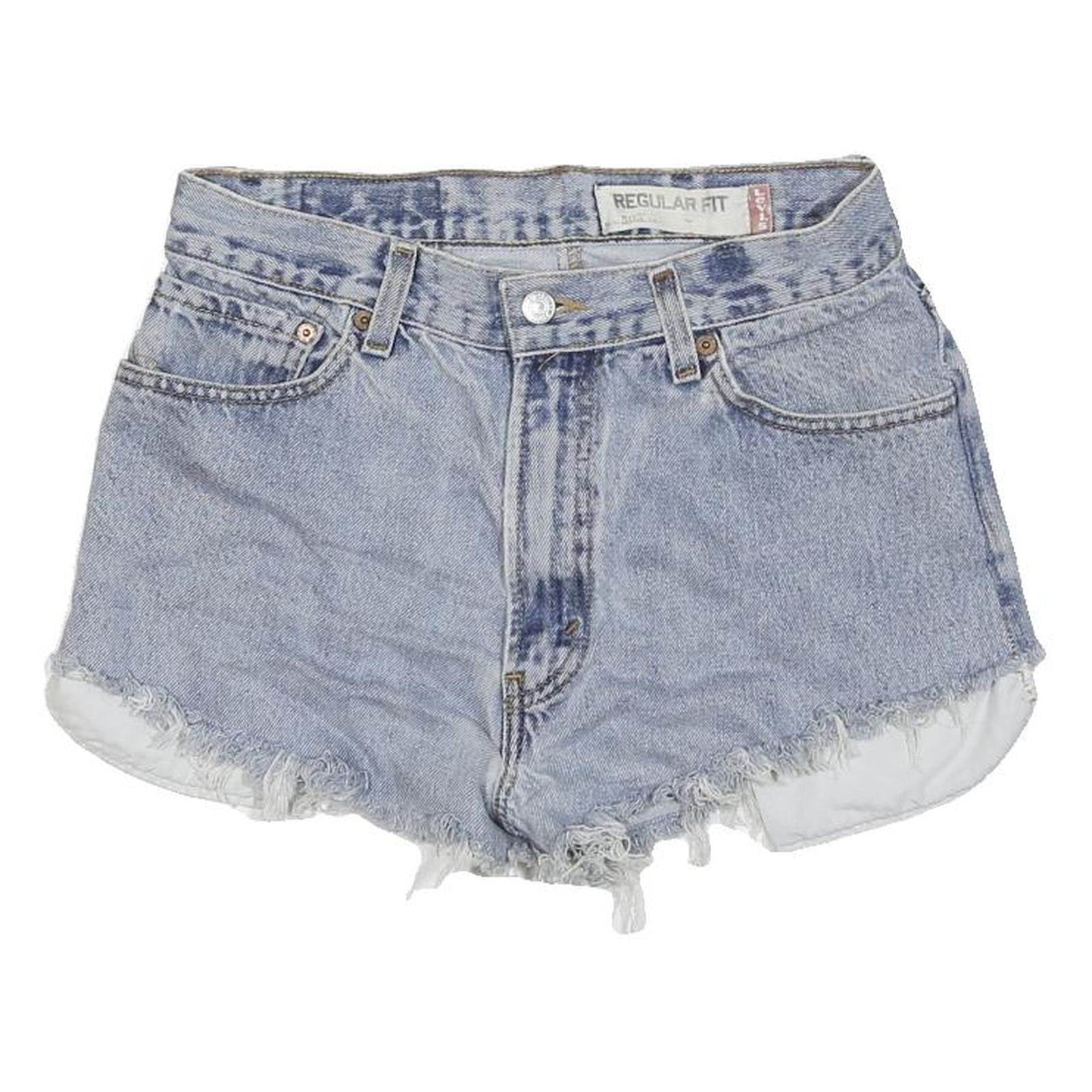LEVI'S Womens Denim Blue Casual Cut-Off Shorts M W28 Distressed Hem