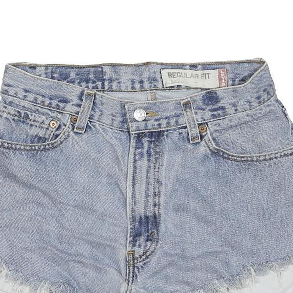 LEVI'S Womens Denim Blue Casual Cut-Off Shorts M W28 Distressed Hem