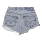 LEVI'S Womens Denim Blue Casual Cut-Off Shorts M W28 Distressed Hem