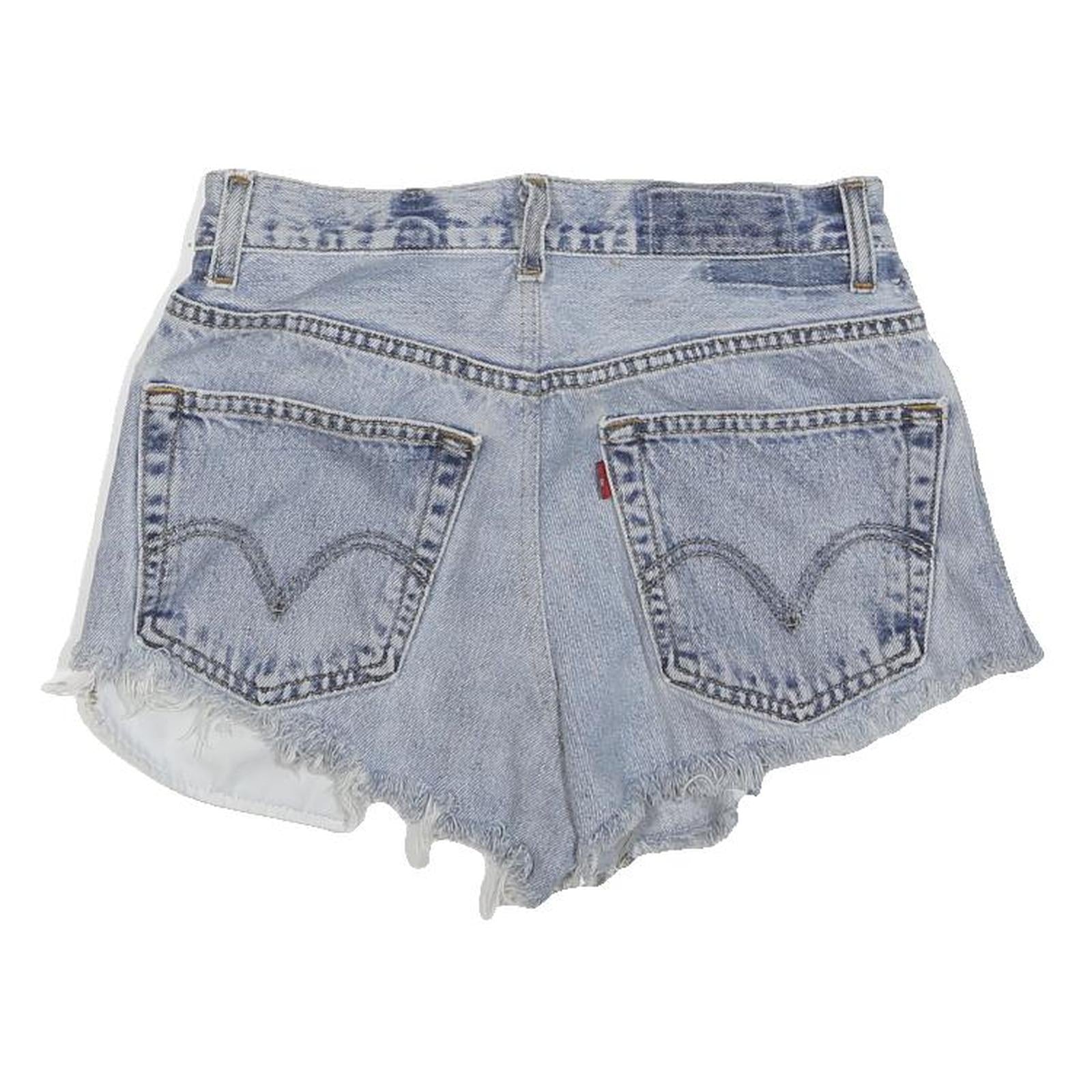 LEVI'S Womens Denim Blue Casual Cut-Off Shorts M W28 Distressed Hem