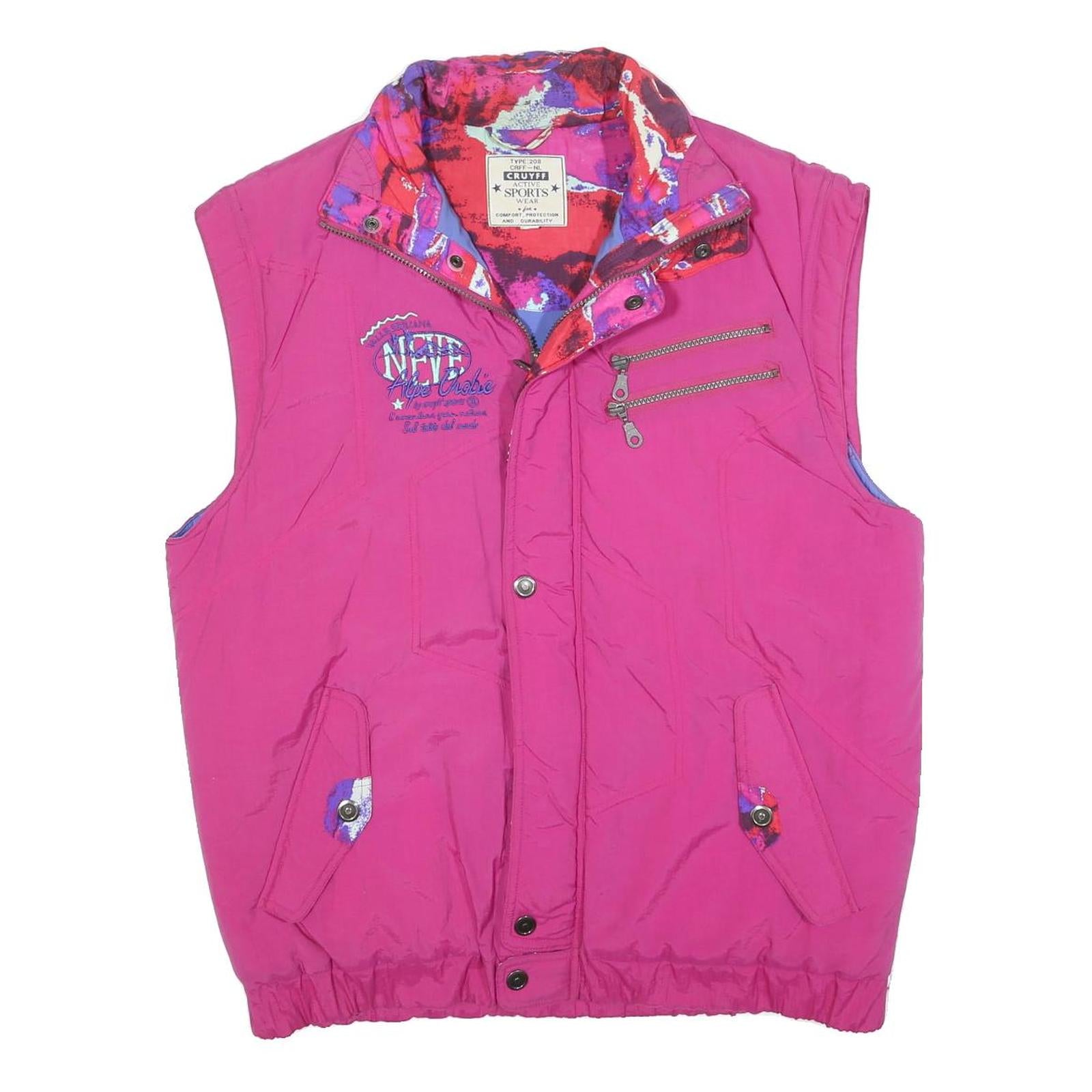 CRUYFF Womens Pink Polyester Active Sports Zip Jacket M Plain Casual Lightweight