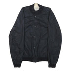 LONGHI Mens Black Reversible Cotton Blend Button Jacket XL Plain Stylish