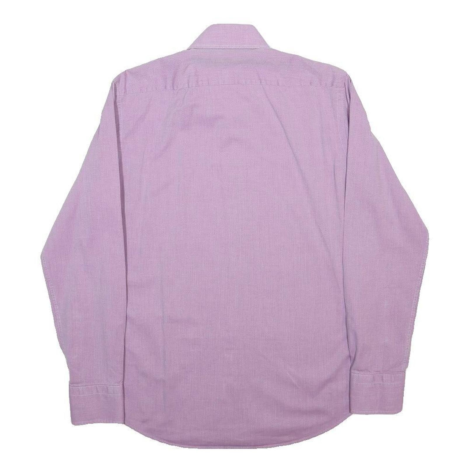 BOSS HUGO BOSS Mens Purple Shirt S Cotton Long Sleeve Button Closure Smart