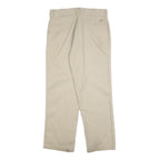 DICKIES Mens Cotton Blend Beige Regular Straight Trousers W34 L30 Workwear