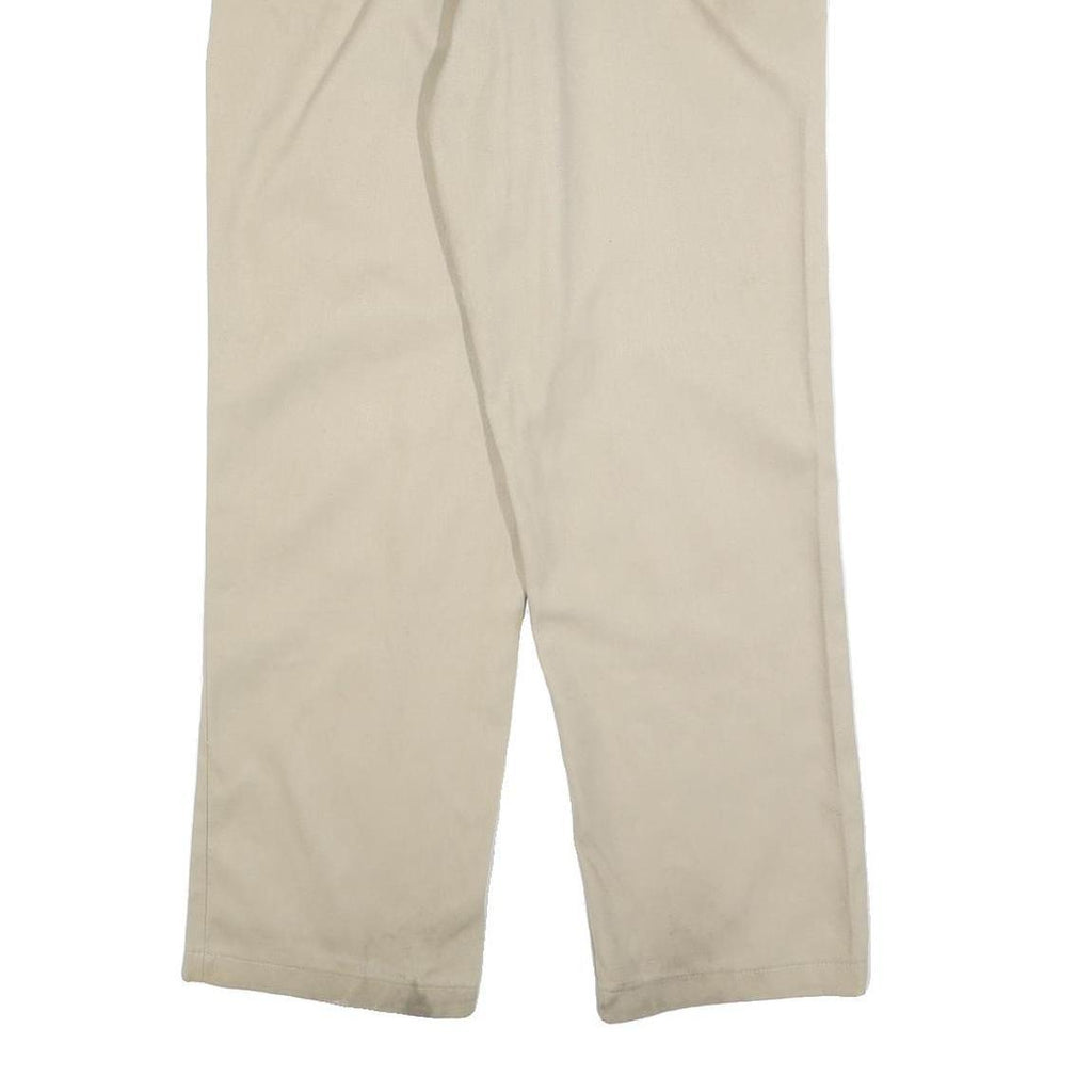 DICKIES Mens Cotton Blend Beige Regular Straight Trousers W34 L30 Workwear