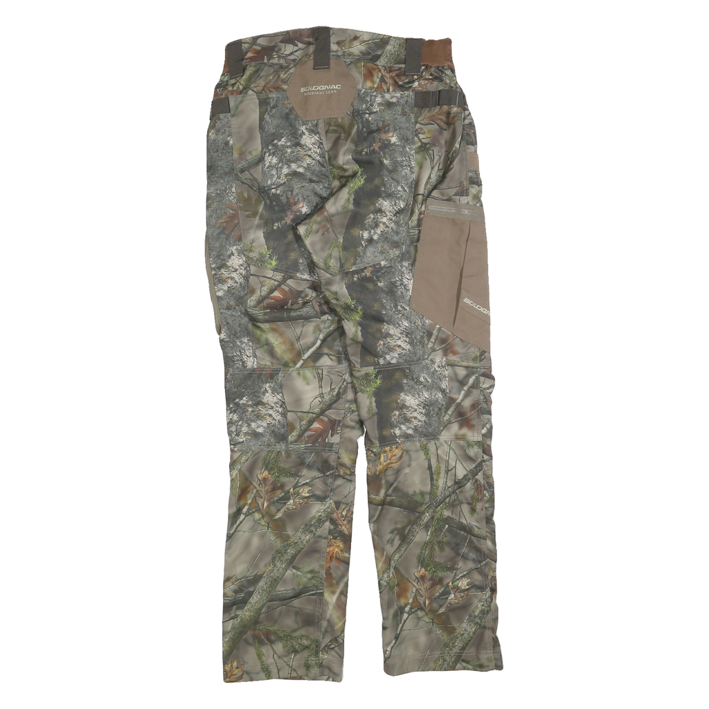 SOLOGNAC Mens Polyester Blend Camouflage Slim Straight Trousers W30 L30 Outdoor