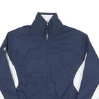 MAJESTIC Mens Navy Blue & White Track Jacket M Polyester Blend Zip Collar