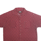 KNIGHTSBRIDGE Mens Red Patterned Cotton Shirt XL Short Sleeve Casual Summer