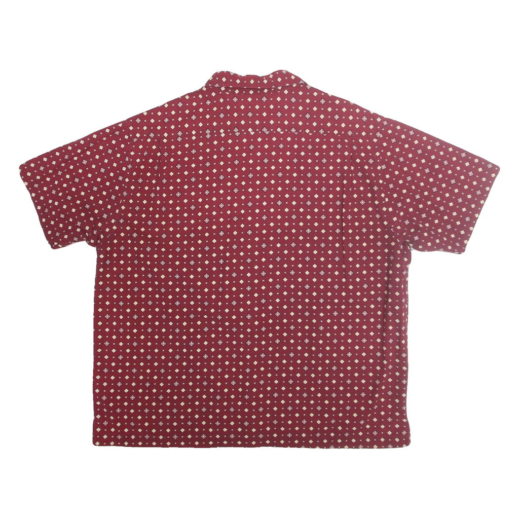 KNIGHTSBRIDGE Mens Red Patterned Cotton Shirt XL Short Sleeve Casual Summer