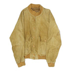 CRISTIANO DI THIENO Womens Beige Leather Button Jacket S Suede Casual Outerwear